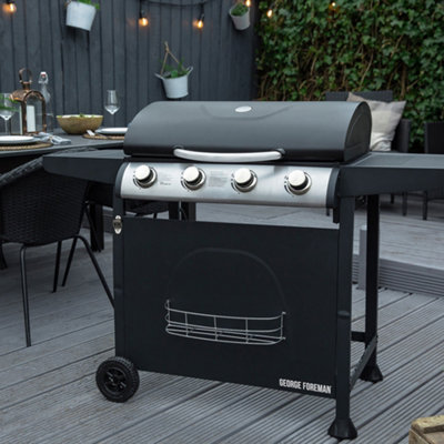 George Foreman Gas BBQ 4 Burner Black Barbecue GFGBBQ4B - 5