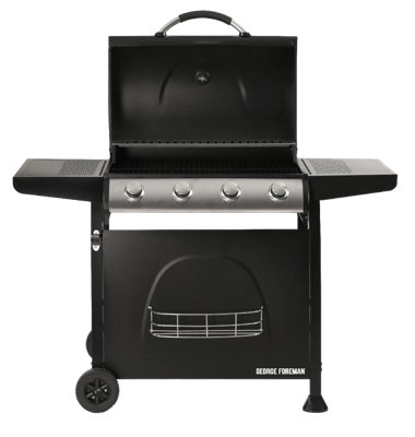 George Foreman Gas BBQ 4 Burner Black Barbecue GFGBBQ4B DIY at B Q