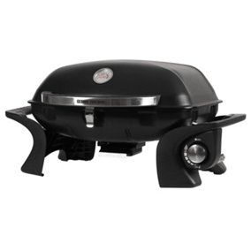 George Foreman Gas BBQ On-The-Go Portable, 1 Burner, Black Stainless Steel GFSBBQ1