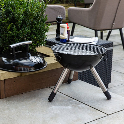 George Foreman Portable Charcoal BBQ 14 Inch Black Barbecue GFPTBBQ1401B - 5