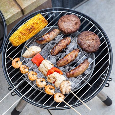 George Foreman Portable Charcoal BBQ 14 Inch Black Barbecue GFPTBBQ1401B - 6