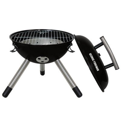 George Foreman Portable Charcoal BBQ 14 Inch Black Barbecue GFPTBBQ1401B - 9