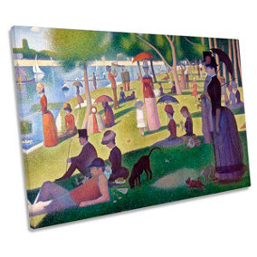 Georges Seurat A Sunday Afternoon Picture CANVAS WALL ART Print (H)40cm x (W)61cm