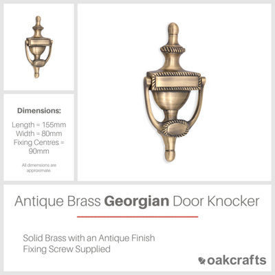 Georgian Door Knocker 150mm Antique Brass Finish
