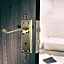 Georgian Roped Door Handle Brass, Lock Door Handles Lever Lock Set Hinges Pack