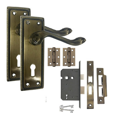 Georgian Scroll Internal Door Handle with 2.5