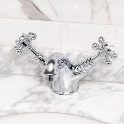Georgina Traditional Chrome Deck-mounted Basin Mono Mixer Tap - 7