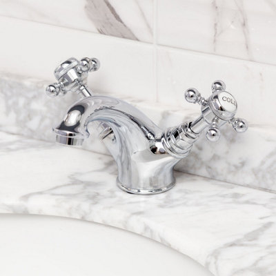 Georgina Traditional Chrome Deck-mounted Basin Mono Mixer Tap - 8