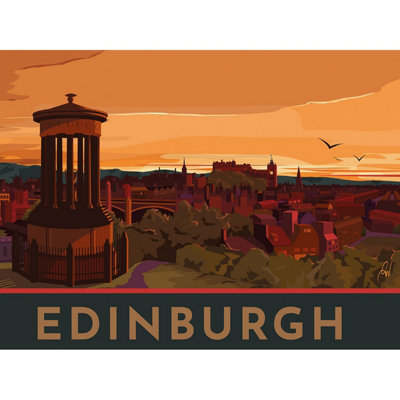 Georgina Westley Edinburgh Framed Canvas Print Multicoloured (40cm x 50cm)