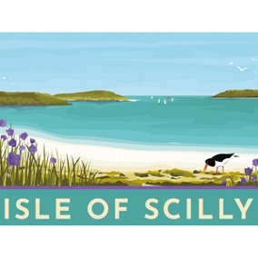 Georgina Westley Isle Of Scilly Framed Canvas Print Blue/Green (30cm x 40cm)