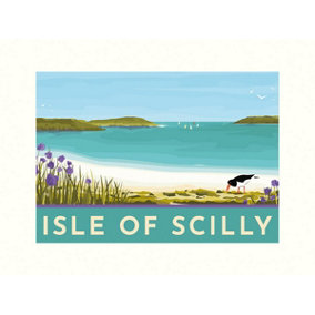 Georgina Westley Isle Of Scilly Paper Print Blue/Green (30cm x 40cm)