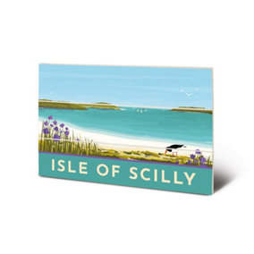 Georgina Westley Scilly Mini Wood Plaque Blue/Green/Violet (20cm x 29.5cm)