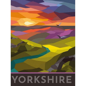 Georgina Westley Yorkshire Stained Gl Framed Canvas Print Multicoloured (40cm x 30cm)