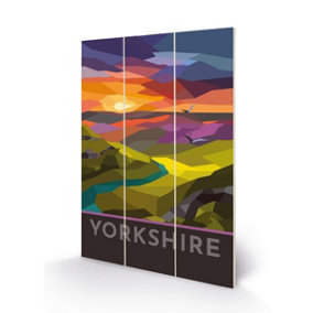 Georgina Westley Yorkshire Stained Gl Mini Wood Plaque Multicoloured (29.5cm x 20cm)