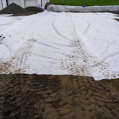 Geotextile Non Woven Membrane White Filtration Drainage Fabric Yuzet 4.5m x 1m