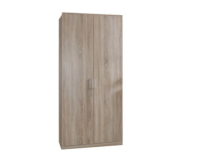 GERVEN Oak 2 Door Wardrobe 90cm wide