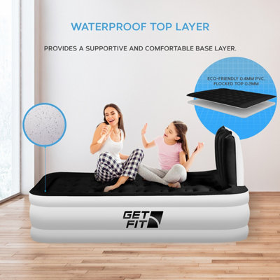 Get Fit Air Bed With Built In Electric Pump - Single Quick Blow Up ...