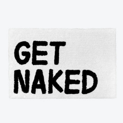 Get Naked Bath Mat - White/Black