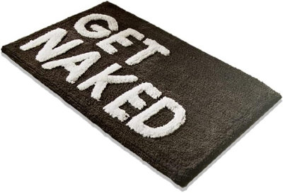 GET NAKED Grey Bathroom Mat, Absorbent & Stylish Bathroom Rug - L80cm x W50cm