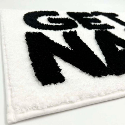 GET NAKED White Bathroom Mat, Absorbent & Stylish Bathroom Rug - L80cm x W50cm