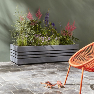Geteborg Outdoor Rectangular Wooden Planter 120cm - 3