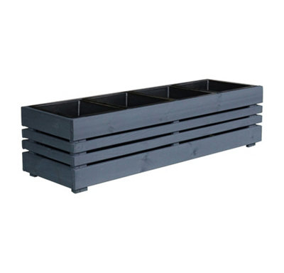 Geteborg Outdoor Rectangular Wooden Planter 120cm - 4
