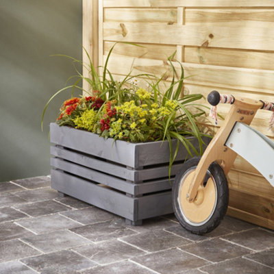 Geteborg Outdoor Rectangular Wooden Planter 62cm