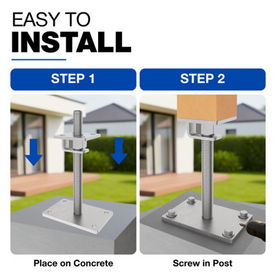 GeZu Impex Adjustable Post Support 100 x 100 mm Hot Dip Galvanised ...