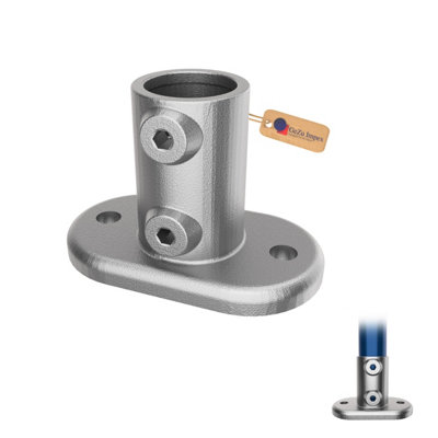 GeZu Impex Base Plate Tube Clamp Dia42mm Hot Dip Galvanised Silver ...