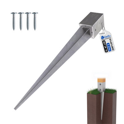 GeZu Impex Heavy Duty Post Support 91 x 91 x 900 mm Hot Dip Galvanised ...