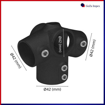 GeZu Impex Ridge Fitting Dia42mm Hot Dip Galvanised Black Powder Coated ...