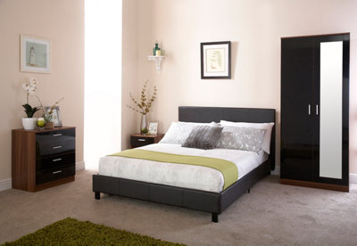 GFW 120cm Bed In A Box Small Double Black