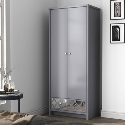 GFW Arianna 2 Door 1 Drawer Wardrobe Cool Grey