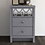 GFW Arianna 3 Drawer Bedside Table Cool Grey