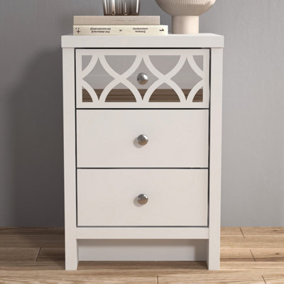 GFW Arianna 3 Drawer Bedside Table White