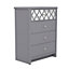 GFW Arianna 4 Drawer Chest with Mirror Cool Grey