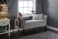 GFW Balmoral Upholstered Window Seat Silver