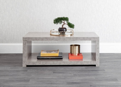 GFW Bloc Coffee Table with Shelf Concrete