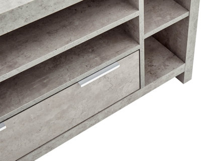 Concrete effect corner tv unit discount