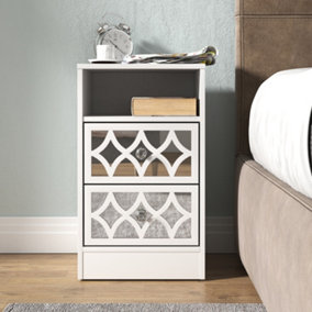 GFW Bodmin 2 Drawer Bedside Table White