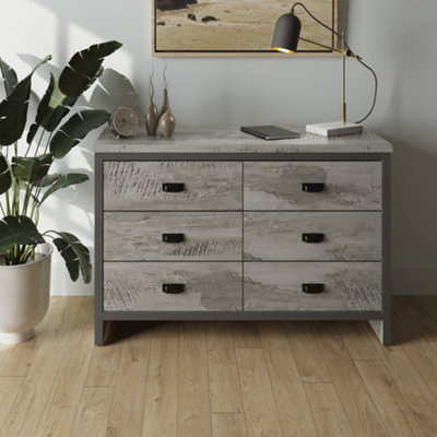 GFW Boston 3+3 Drawer Chest Grey