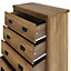 GFW Boston 4 Drawer Chest of Drawers Knotty Oak