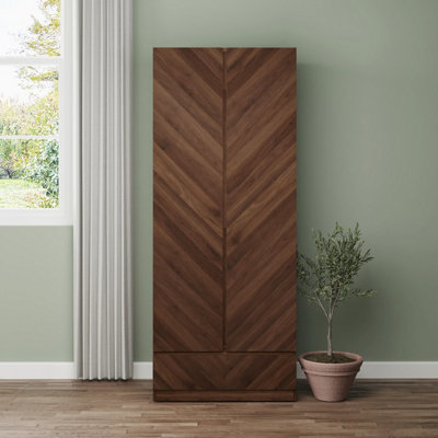 GFW Catania 2 Door 1 Drawer Wardrobe Royal Walnut