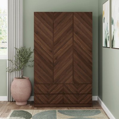 GFW Catania 3 Door 4 Drawer Wardrobe Royal Walnut