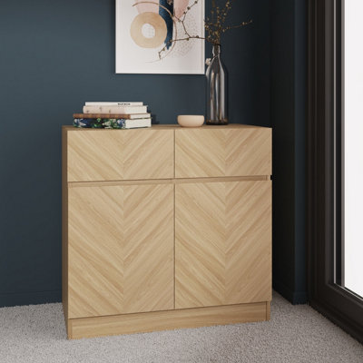 GFW Catania Compact Sideboard Euro Oak