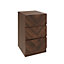 GFW Catania Pair of 3 Drawer Bedside Tables Royal Walnut