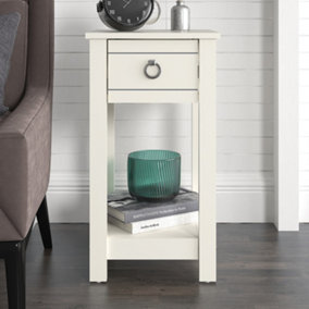 GFW Clovelly 1 Drawer Bedside Table Ivory