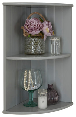 GFW Colonial Corner Wall Shelf Unit Grey