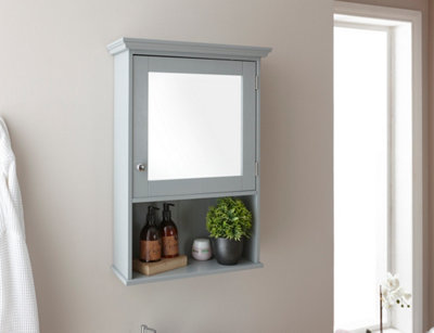 GFW Colonial Mirrored Cabinet Grey Price Comparisons | Compare The Build