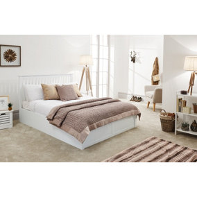 GFW Como 135cm Wooden Ottoman Bed Double White